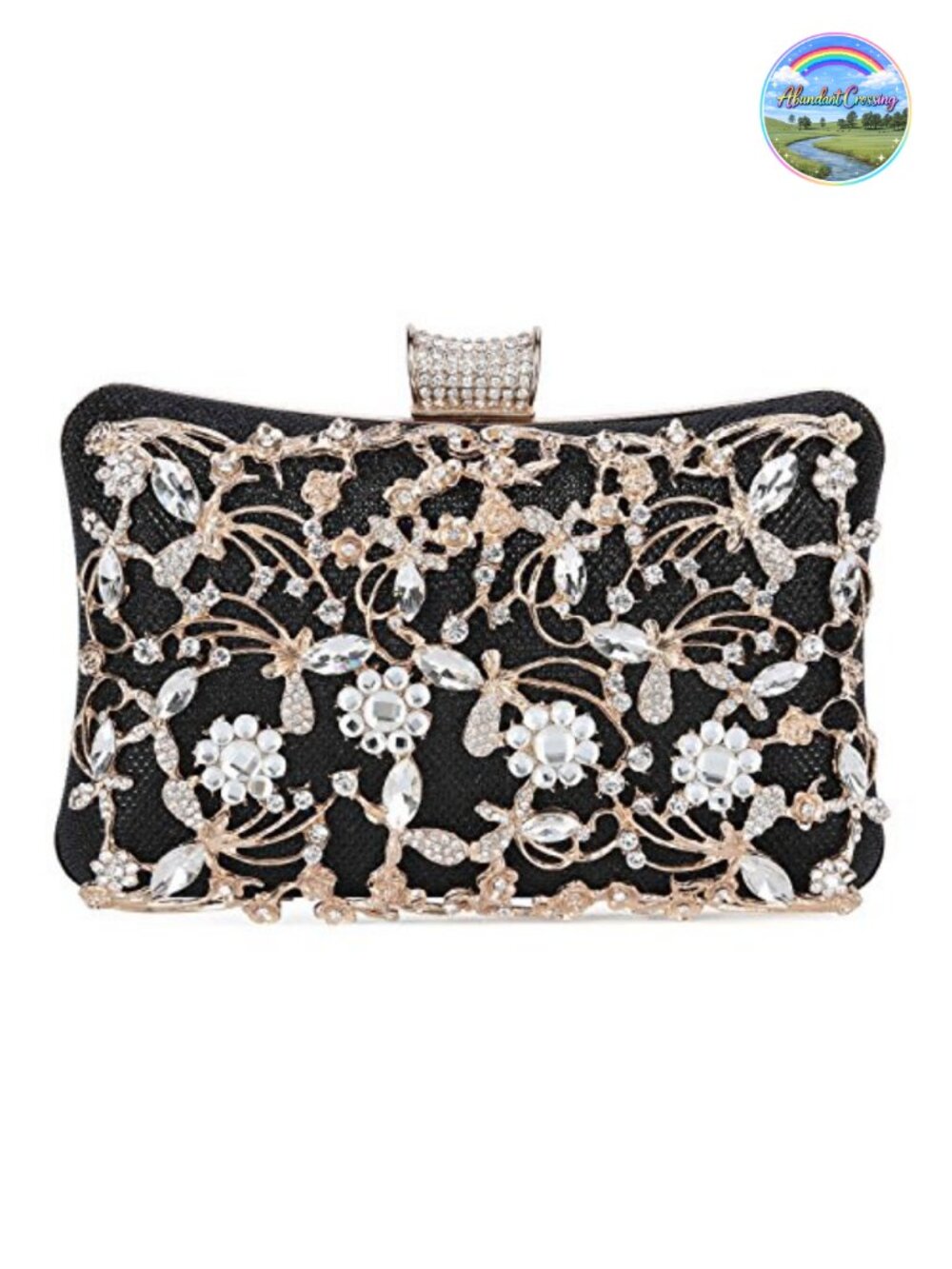 Rhinestone Clutch Evening Bag Wristlet Crossbody Purse for Women